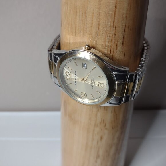 7.5 Inch Milan Two Tone Stretch Watch - Picture 4 of 13